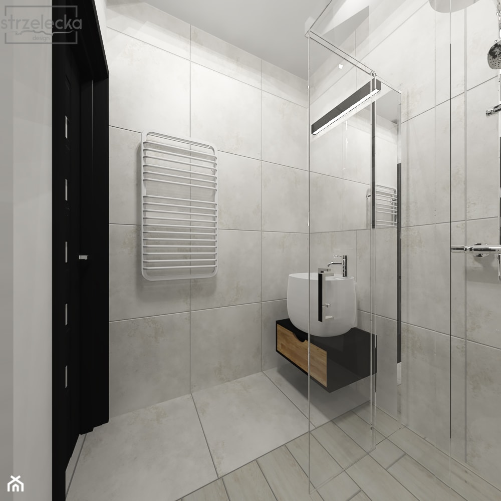 Mikro toaleta - Mała bez okna łazienka, styl minimalistyczny - zdjęcie od Strzelecka Design - Homebook