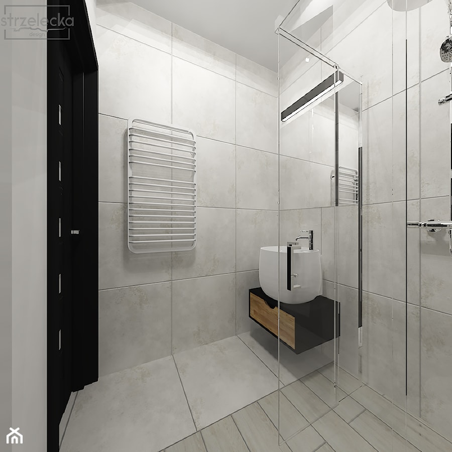 Mikro toaleta - Mała bez okna łazienka, styl minimalistyczny - zdjęcie od Strzelecka Design