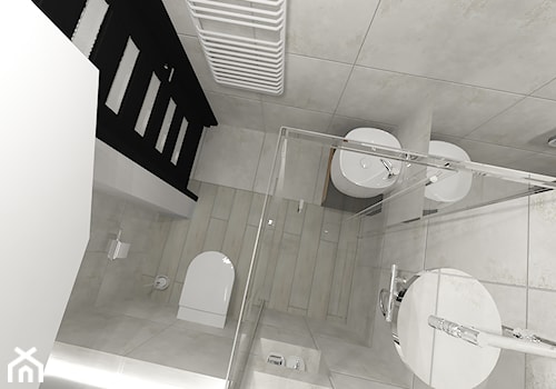 Mikro toaleta - Mała bez okna z lustrem łazienka, styl minimalistyczny - zdjęcie od Strzelecka Design