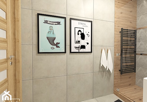 Łazienka w neutralnym wykończeniu - Mała bez okna łazienka, styl nowoczesny - zdjęcie od Strzelecka Design