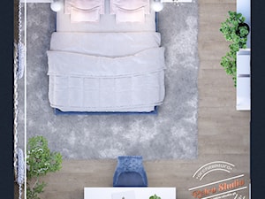 Sypialnia AK - Średnia szara z biurkiem sypialnia, styl prowansalski - zdjęcie od Retro Studio
