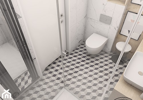 Mała łazienka - wersja I - zdjęcie od Retro Studio