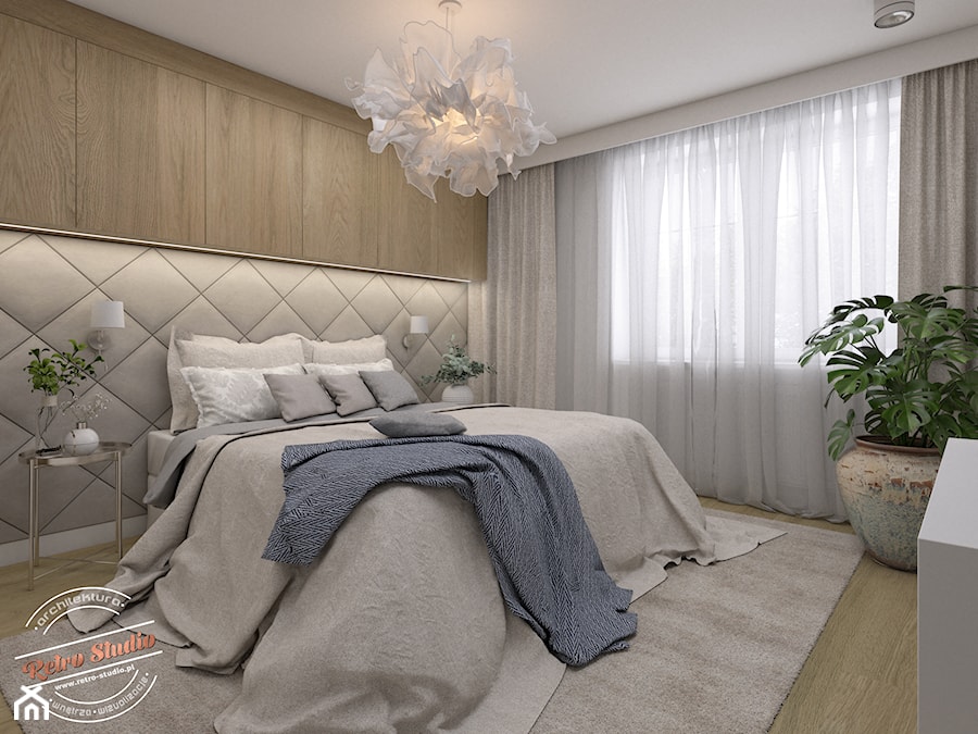 Projekt sypialni w domu szeregowym - zdjęcie od Retro Studio