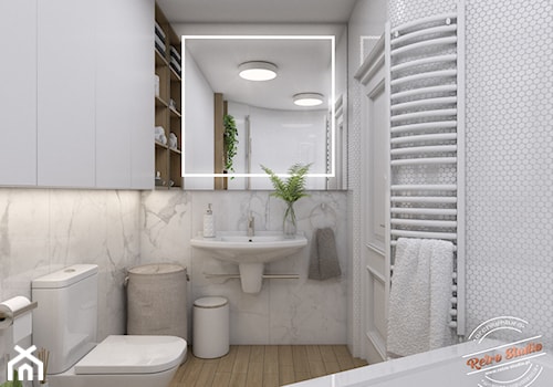 Projekt łazienki w domu szeregowym - zdjęcie od Retro Studio