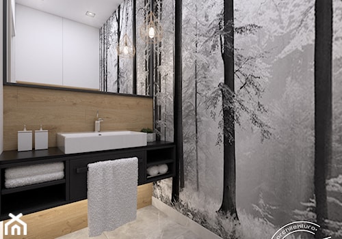 Toaleta 2,5 m2 - Mała bez okna z lustrem z punktowym oświetleniem łazienka, styl nowoczesny - zdjęcie od Retro Studio