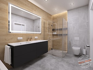 Łazienka 8 m2 - Średnia szara łazienka bez okna, styl industrialny - zdjęcie od Retro Studio