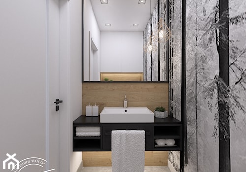 Toaleta 2,5 m2 - Mała bez okna z punktowym oświetleniem łazienka, styl industrialny - zdjęcie od Retro Studio