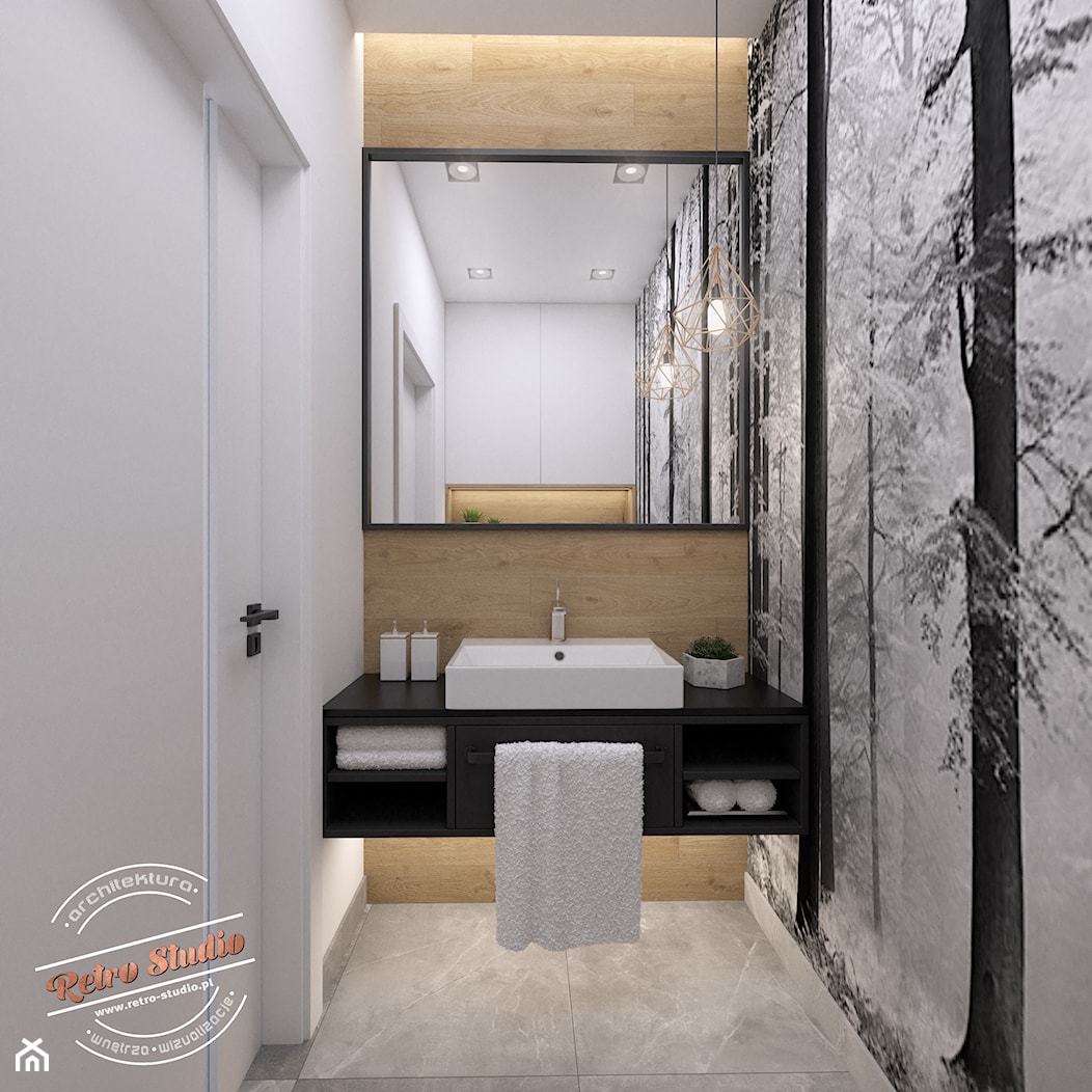 Toaleta 2,5 m2 - Mała bez okna z punktowym oświetleniem łazienka, styl industrialny - zdjęcie od Retro Studio - Homebook