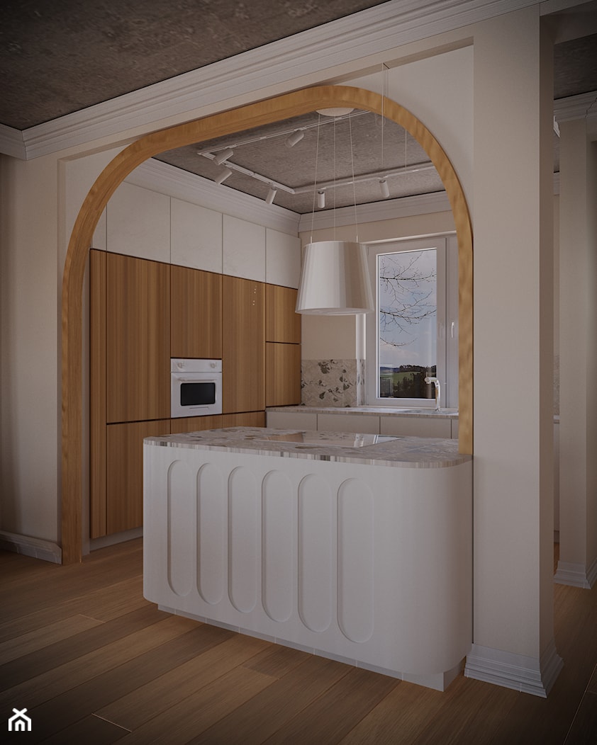 Kuchnia otwarta na salon - zdjęcie od Lab studio - Architektura wnętrz & Design - Homebook