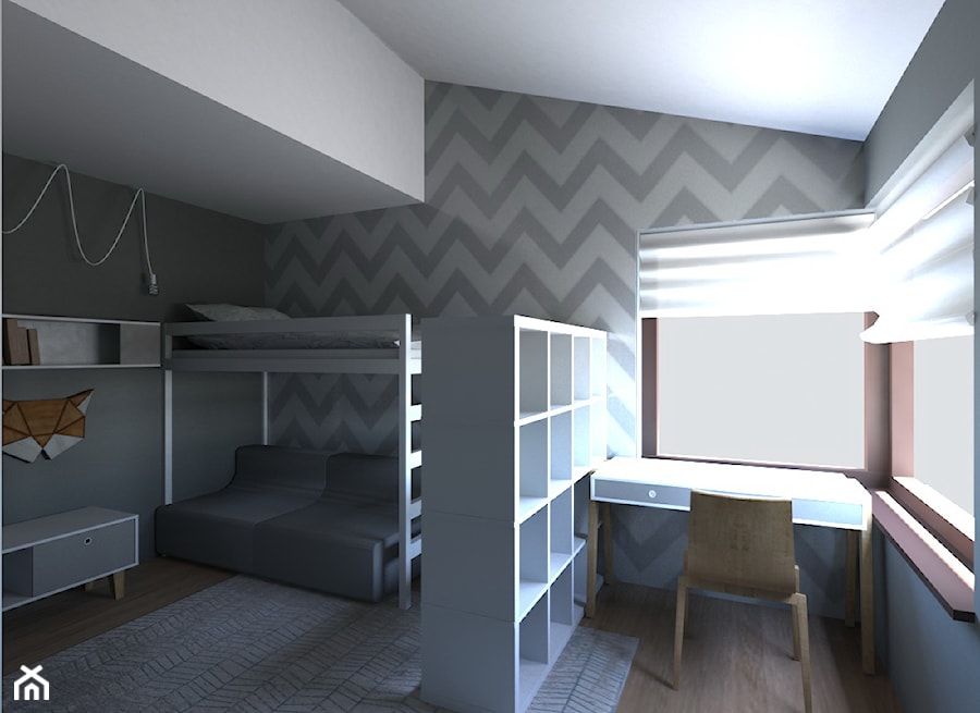 Średni biały szary pokój dziecka, styl skandynawski - zdjęcie od Lab studio - Architektura wnętrz & Design