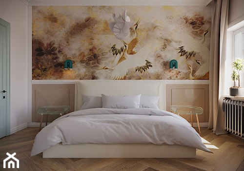 Sypialnia w ciepłych barwach - zdjęcie od Lab studio - Architektura wnętrz & Design