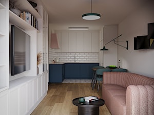 Nieduży salon z aneksem kuchennym - zdjęcie od Lab studio - Architektura wnętrz & Design