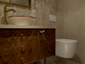 Przytulna rustykalna łazienka z ręcznie formowaną umywalką polską