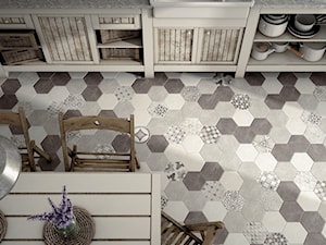 Płytki heksagonalne na podłodze w kuchni - zdjęcie od Cerames