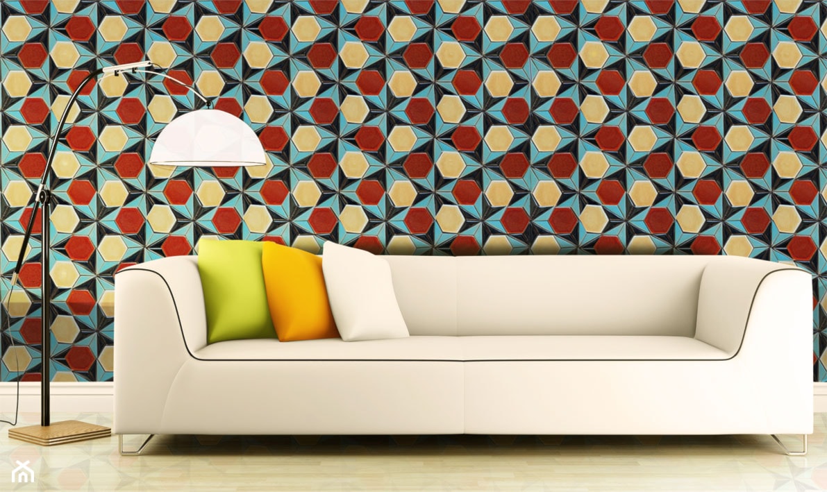 Mozaikowe płytki w salonie - zdjęcie od Cerames - Homebook