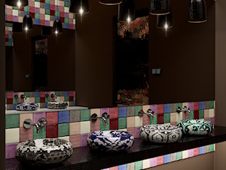 Elegancka toaleta z meksykańskimi umywalkami