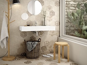 Płytki heksagonalne na ścianie w łazience - zdjęcie od Cerames
