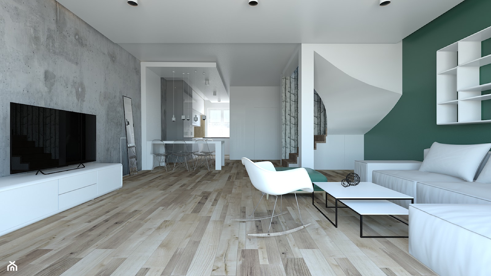 Koncepcja domu jednorodzinnego, WROCŁAW - Salon, styl nowoczesny - zdjęcie od Paleta Form - Homebook