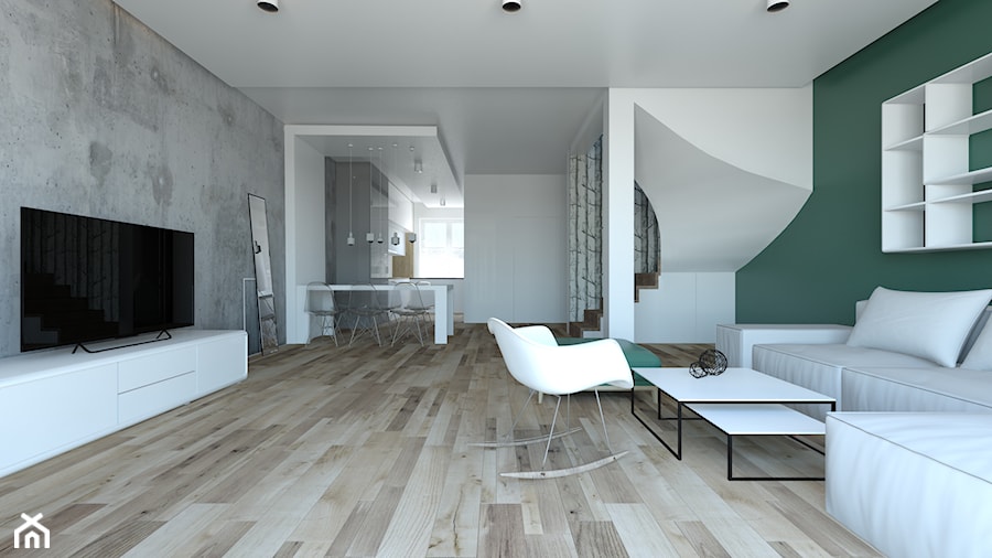Koncepcja domu jednorodzinnego, WROCŁAW - Salon, styl nowoczesny - zdjęcie od Paleta Form