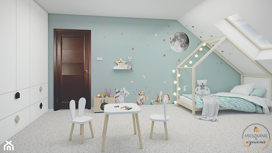 Pokój Filipa - Duży biały niebieski pokój dziecka dla dziecka dla chłopca dla dziewczynki - zdjęcie od Mieszkanie to wyzwanie