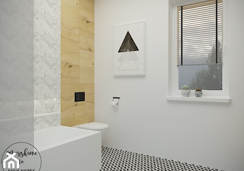 Dom pod Warszawą - Simon G2 - Średnia łazienka z oknem, styl skandynawski - zdjęcie od Mieszkanie to wyzwanie