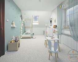 Pokój Filipa - Duży biały zielony pokój dziecka dla dziecka dla chłopca dla dziewczynki - zdjęcie od Mieszkanie to wyzwanie - Homebook