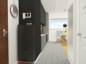 Mieszkanie 55m2 - Ursynów - Mały czarny szary hol / przedpokój, styl skandynawski - zdjęcie od Mieszkanie to wyzwanie