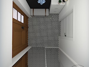 Dom pod Warszawą - Simon G2 - Mały z wieszakiem biały czarny hol / przedpokój, styl skandynawski - zdjęcie od Mieszkanie to wyzwanie