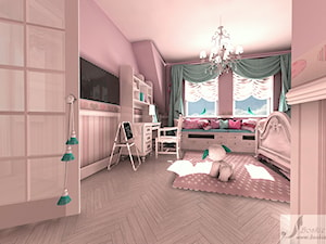 PROJEKT POKOJU DLA MAŁEJ KSIĘŻNICZKI - Duży różowy pokój dziecka dla nastolatka dla dziewczynki - zdjęcie od Boskie Wnetrza i Ty