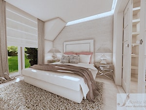 ARANŻACJA DOMU W GŁOGOWIE 1 - Średnia beżowa sypialnia, styl glamour - zdjęcie od Boskie Wnetrza i Ty