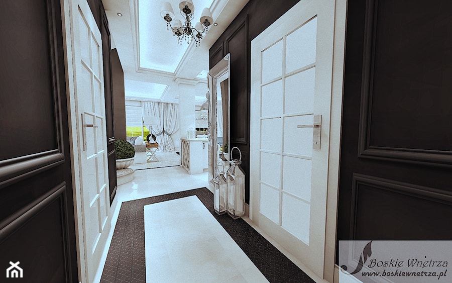 Średni czarny z marmurem na podłodze hol / przedpokój, styl prowansalski - zdjęcie od Boskie Wnetrza i Ty