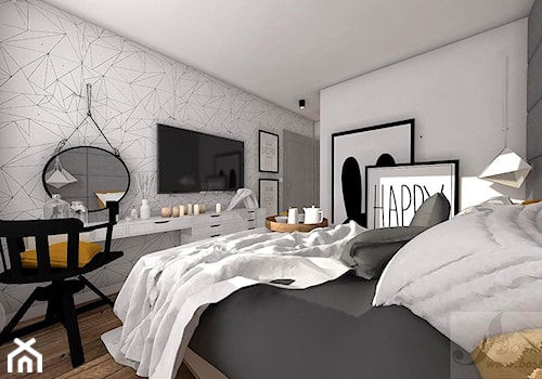 MIESZKANIE W STYLU INDUSTRIALNYM - Średnia biała sypialnia, styl industrialny - zdjęcie od Boskie Wnetrza i Ty