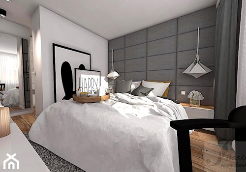MIESZKANIE W STYLU INDUSTRIALNYM - Mała biała sypialnia, styl industrialny - zdjęcie od Boskie Wnetrza i Ty