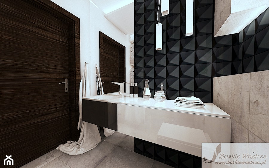 ŁAZIENKA PROJEKT I REALIZACJA POZNAŃ - Mała łazienka z oknem, styl nowoczesny - zdjęcie od Boskie Wnetrza i Ty