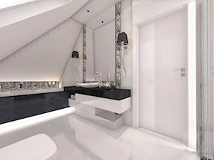 DOM W STYLU GLAMOUR - Średnia na poddaszu łazienka z oknem, styl glamour - zdjęcie od Boskie Wnetrza i Ty
