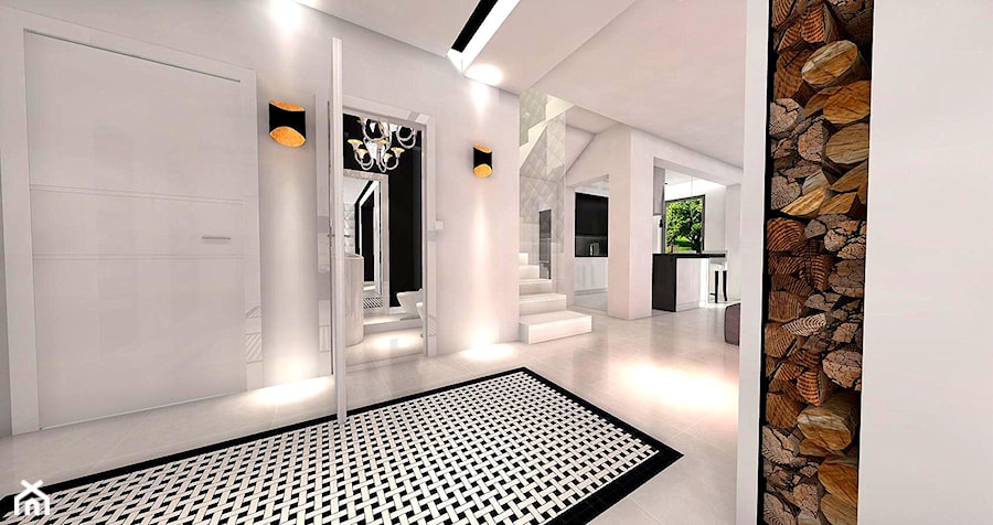 DOM W STYLU GLAMOUR - Duży biały salon, styl glamour - zdjęcie od Boskie Wnetrza i Ty