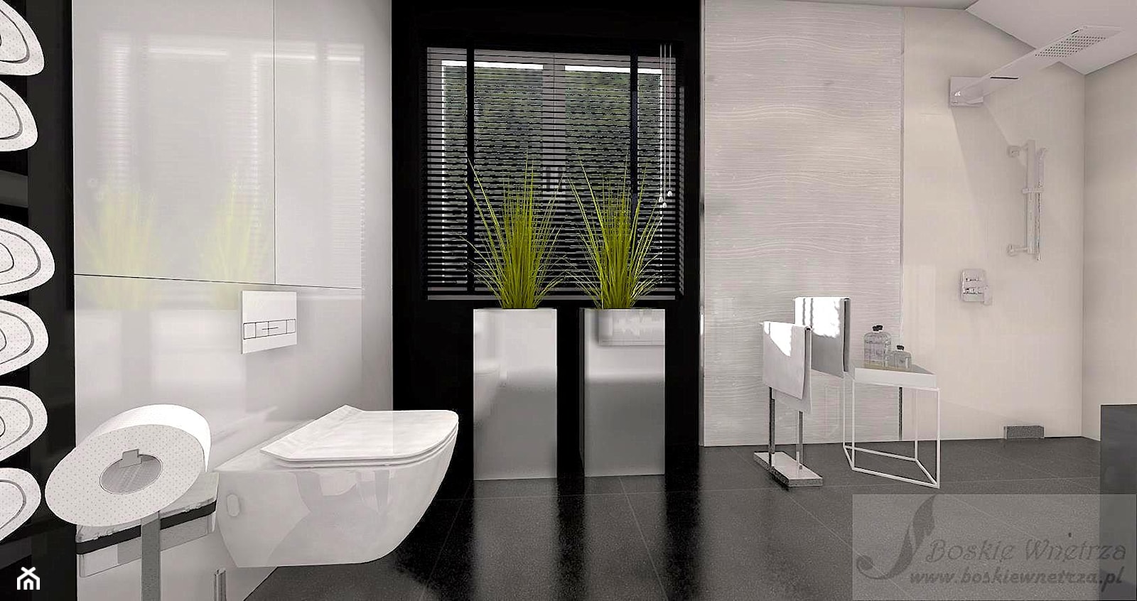Średnia na poddaszu łazienka z oknem, styl nowoczesny - zdjęcie od Boskie Wnetrza i Ty - Homebook