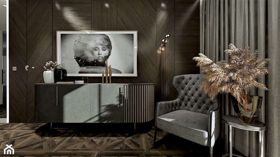 WILLA PARKOWA - ARANŻACJA SYPIALNII - WROCŁAW - Średnia brązowa sypialnia, styl glamour - zdjęcie od Boskie Wnetrza i Ty