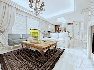 Duży biały salon, styl prowansalski - zdjęcie od Boskie Wnetrza i Ty