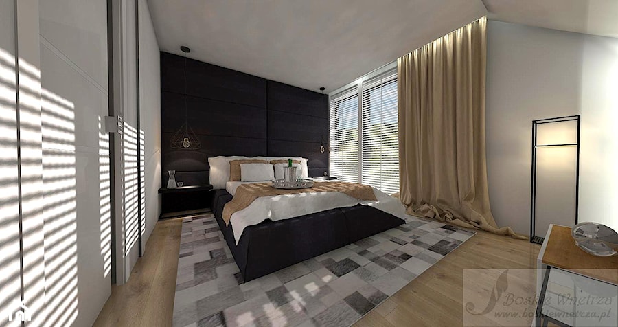 Duża biała sypialnia na poddaszu, styl nowoczesny - zdjęcie od Boskie Wnetrza i Ty