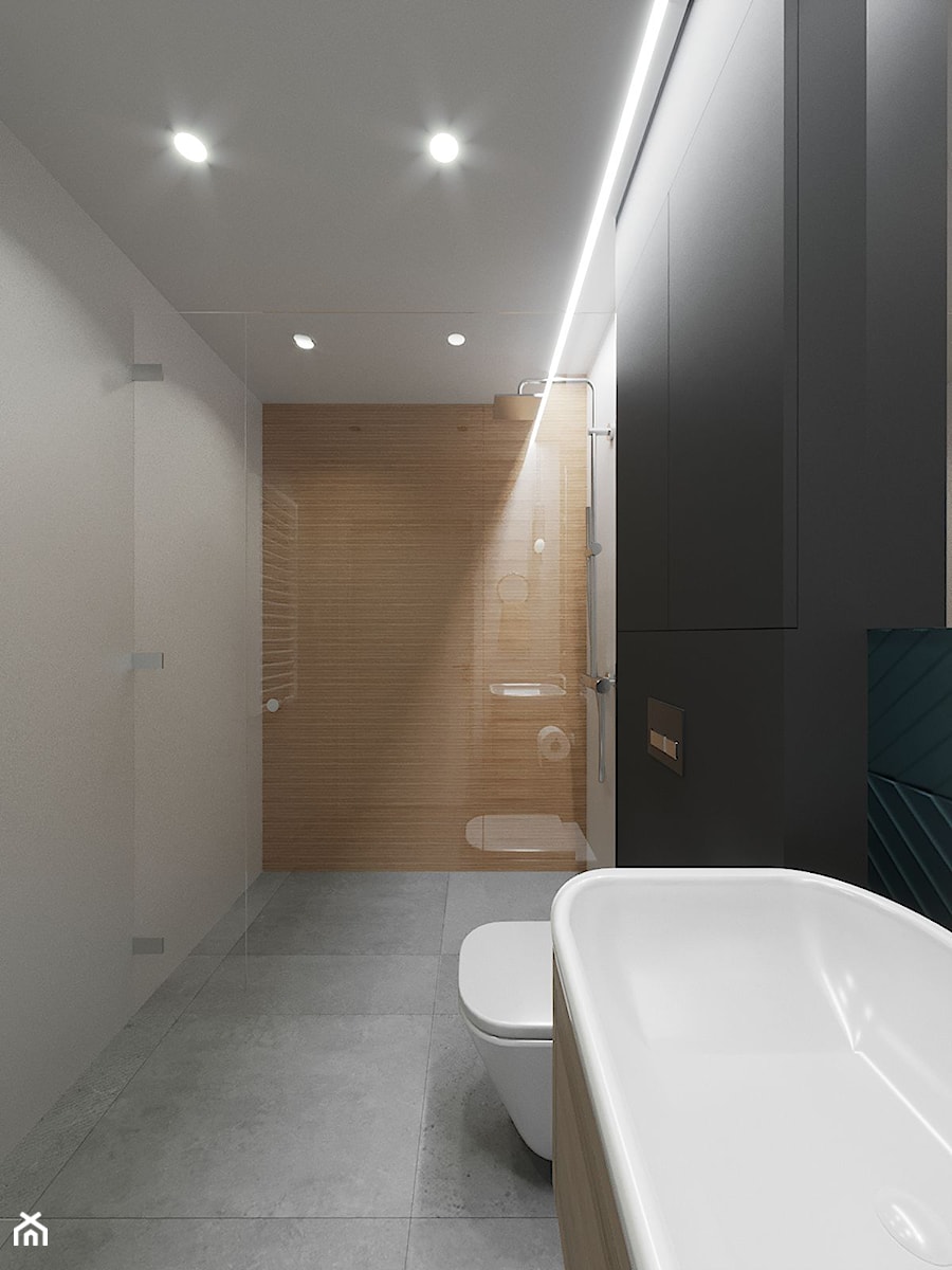 Projekt wnętrza nowoczesnej łazienki - zdjęcie od mkdesign_com_pl