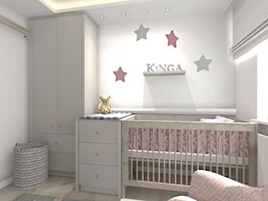 Pokój dziecka/dziewczynki - Średni szary pokój dziecka dla niemowlaka dla dziewczynki, styl nowoczesny - zdjęcie od SC Pracownia Aranżacji Wnętrz