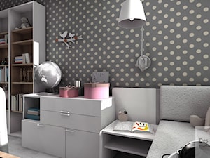 Pokoik Lenki - Średni czarny pokój dziecka dla dziecka dla nastolatka dla dziewczynki, styl nowoczesny - zdjęcie od Designbox Marta Bednarska-Małek