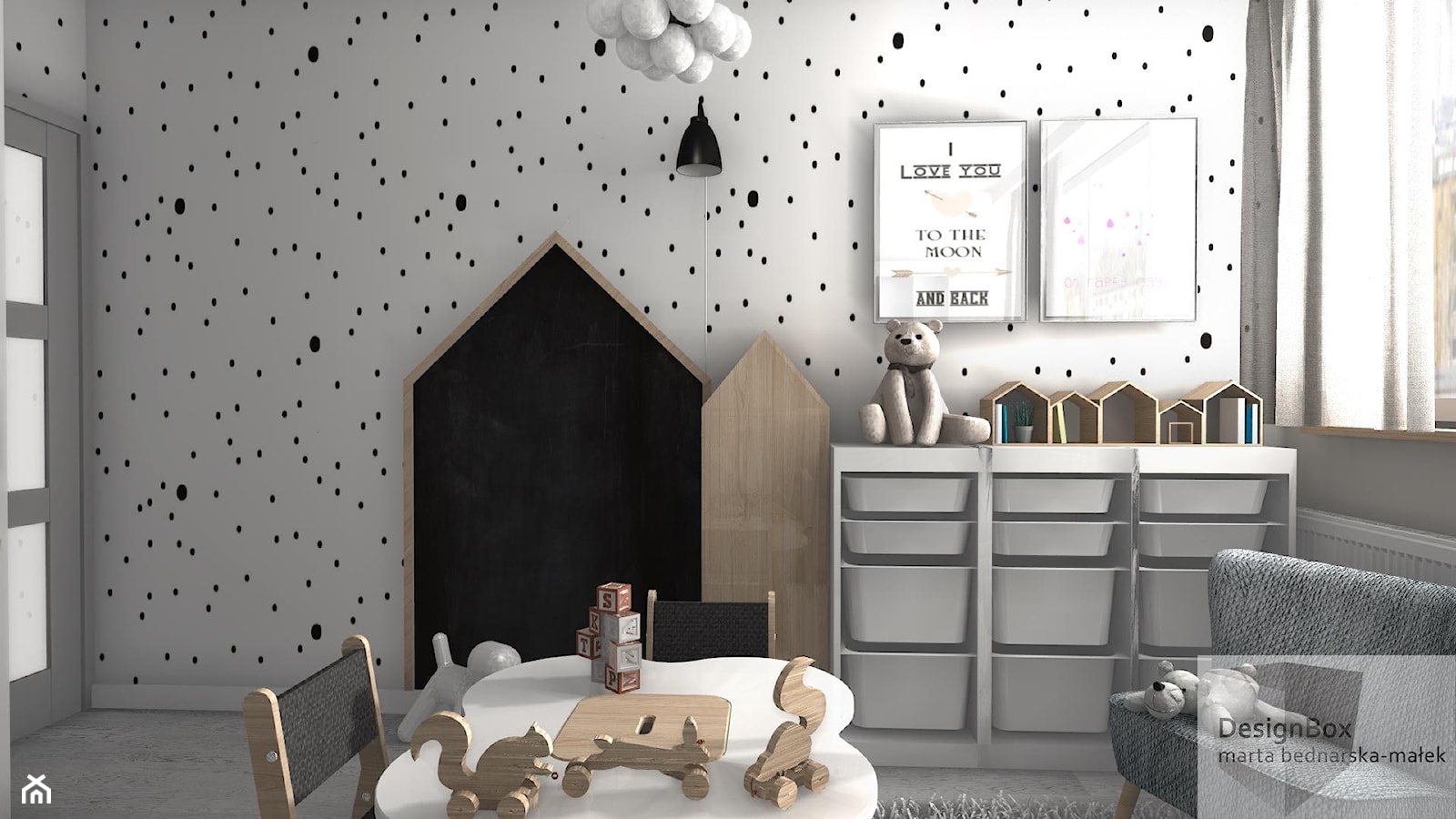 Pokoik trzyletniej Liwii - Mały biały pokój dziecka dla dziecka dla chłopca dla dziewczynki, styl skandynawski - zdjęcie od Designbox Marta Bednarska-Małek - Homebook