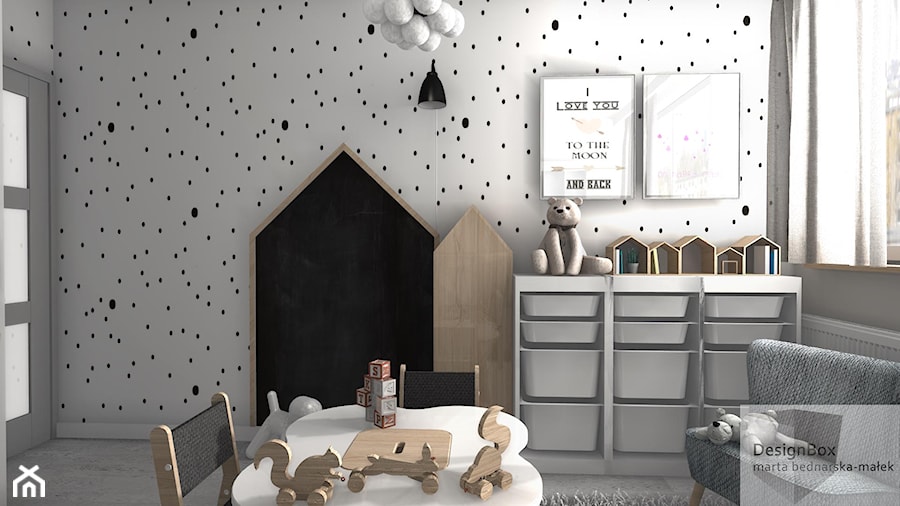 Pokoik trzyletniej Liwii - Mały biały pokój dziecka dla dziecka dla chłopca dla dziewczynki, styl skandynawski - zdjęcie od Designbox Marta Bednarska-Małek