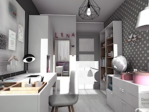 Pokoik Lenki - Średni szary pokój dziecka dla nastolatka dla dziewczynki, styl nowoczesny - zdjęcie od Designbox Marta Bednarska-Małek