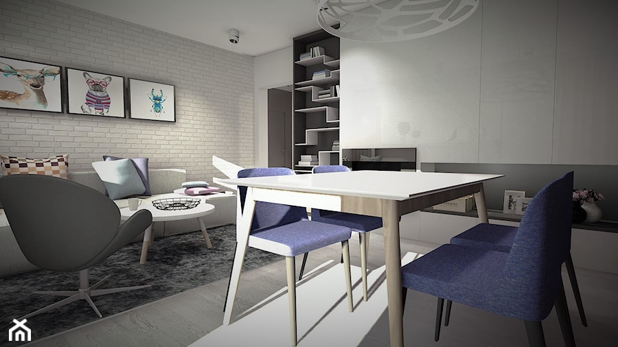 Mieszkanie w bloku z wielkiej płyty - Salon, styl skandynawski - zdjęcie od Designbox Marta Bednarska-Małek