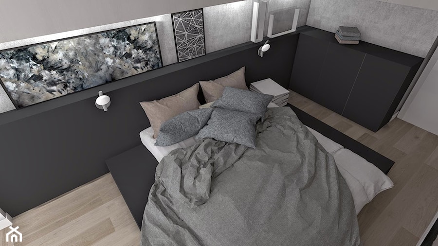 Minimalistyczna sypialnia - Mała średnia sypialnia, styl minimalistyczny - zdjęcie od Designbox Marta Bednarska-Małek