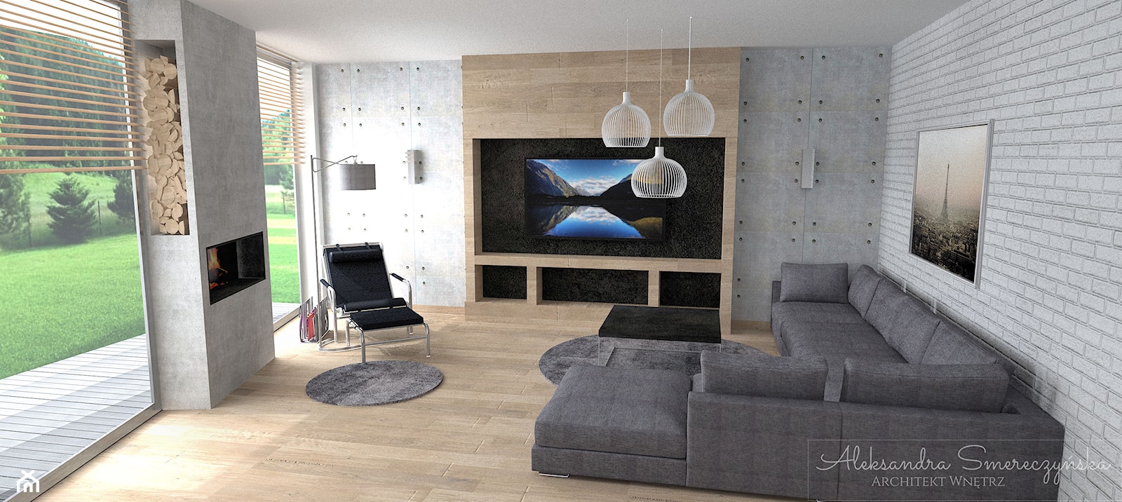 Przestronny salon - zdjęcie od Aleksandra Tymińska Projektowanie Wnętrz - Homebook