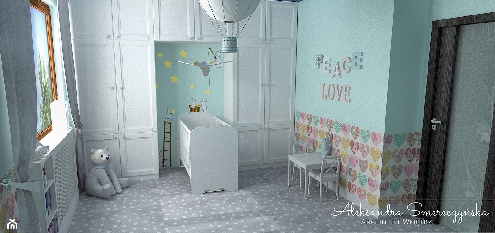 Miętowy pokój dla dziecka - zdjęcie od Aleksandra Tymińska Projektowanie Wnętrz - Homebook